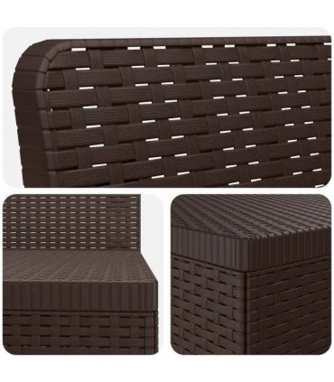 vidaXL 3-Seater Garden Sofa Rattan Look PP Brown — Model: without cushion