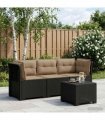 vidaXL 3-Seater Garden Sofa with Cushions Rattan Look PP Anthr — Colour: Anthracite and taupe, Model: with seat and back cushion