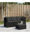 vidaXL 3-Seater Garden Sofa with Cushions Rattan Look PP Anthracite — Model: with seat and back cushion