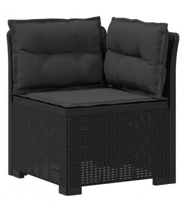 vidaXL 3-Seater Garden Sofa with Cushions Rattan Look PP Anthracite — Model: with seat and back cushion