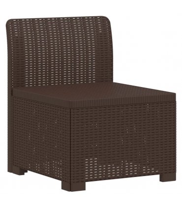 vidaXL 4-Seater Garden Sofa Rattan Look PP Brown