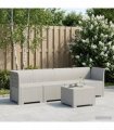 vidaXL 4-Seater Garden Sofa Rattan Look PP White
