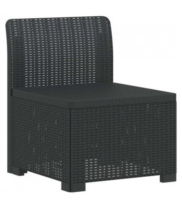 vidaXL 5-Seater Garden Sofa Rattan Look PP Anthracite