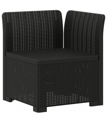 vidaXL 5-Seater Garden Sofa Rattan Look PP Anthracite