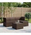 vidaXL 4-Seater Garden Sofa Rattan Look PP Brown — V0672246783
