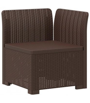 vidaXL 4-Seater Garden Sofa Rattan Look PP Brown — V0672246783