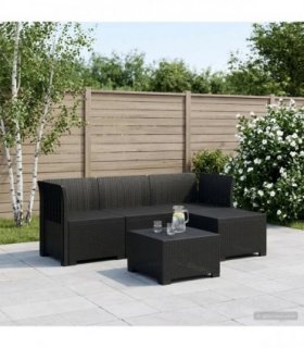 vidaXL 4-Seater Garden Sofa Rattan Look PP Anthracite — V0672246784
