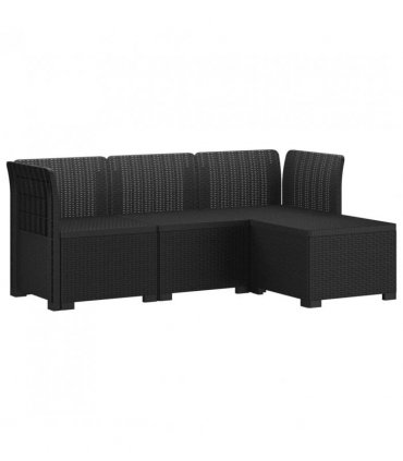 vidaXL 4-Seater Garden Sofa Rattan Look PP Anthracite — V0672246784
