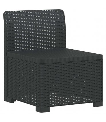 vidaXL 4-Seater Garden Sofa Rattan Look PP Anthracite — V0672246784