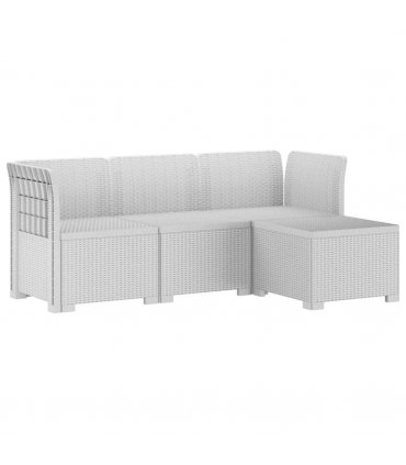 vidaXL 4-Seater Garden Sofa Rattan Look PP White — V0672246786