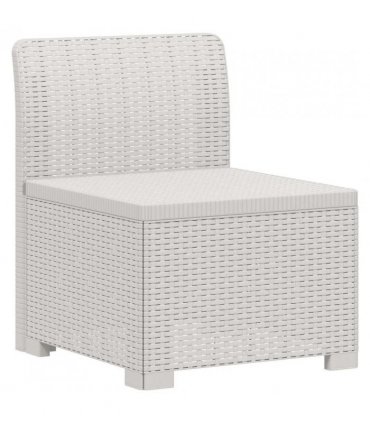 vidaXL 4-Seater Garden Sofa Rattan Look PP White — V0672246786