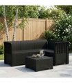 vidaXL 4-Seater Garden Sofa Rattan Look PP Anthracite — Model: without cushion