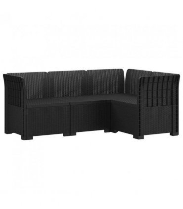 vidaXL 4-Seater Garden Sofa Rattan Look PP Anthracite — Model: without cushion