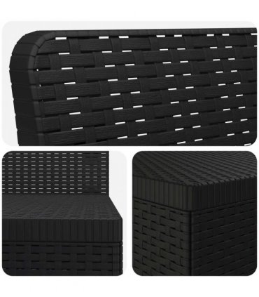 vidaXL 4-Seater Garden Sofa Rattan Look PP Anthracite — Model: without cushion