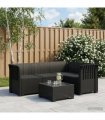 vidaXL 4-Seater Garden Sofa with Cushions Rattan Look PP Anthracite — Model: with seat cushion