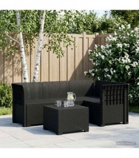 vidaXL 4-Seater Garden Sofa Rattan Look PP Anthracite — V0672246824