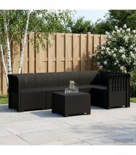 vidaXL 5-Seater Garden Sofa Rattan Look PP Anthracite — V0672246864