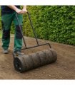 vidaXL Garden Lawn Roller Pull with Aerator Clamps Ø 30 x 90 cm Steel — Model: with handle (8 spikes)