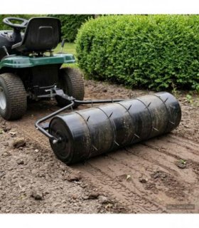 vidaXL Garden Lawn Roller Pull with Aerator Clamps Ø 30 x 90 cm Steel — Model: without handle (8 spikes)