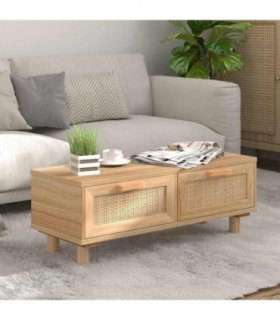 vidaXL Coffee Table Brown 80x40x30 cm Engineered Wood&Solid Wood Pine