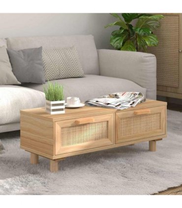 vidaXL Coffee Table Brown 80x40x30 cm Engineered Wood&Solid Wood Pine