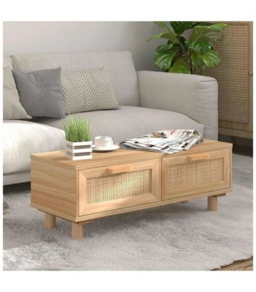 vidaXL Coffee Table Brown 80x40x30 cm Engineered Wood&Solid Wood Pine