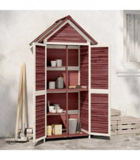 vidaXL Garden Tool Shed Mocha 89x52.5x175 cm Solid Wood Pine