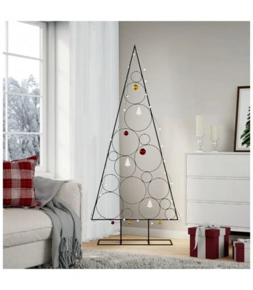 vidaXL Metal Christmas Tree for Decoration Black 180 cm — V0672255611