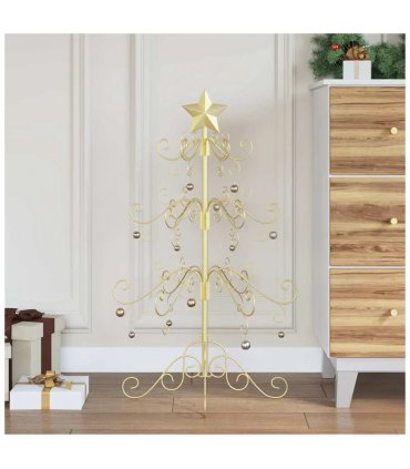 vidaXL Metal Christmas Tree Gold 90 cm Powder-coated Steel