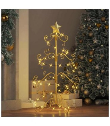 vidaXL Metal Christmas Tree Gold 90 cm Powder-coated Steel