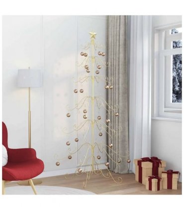 vidaXL Metal Christmas Tree Gold 215 cm Powder-coated Steel