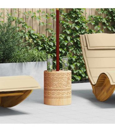 vidaXL Parasol Base 28.05 kg Natural Solid Wood Cylindrical