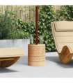 vidaXL Parasol Base 28.05 kg Natural Solid Wood Cylindrical