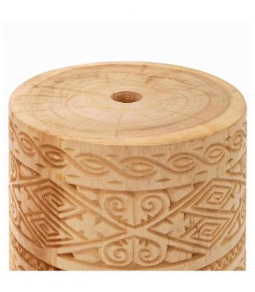 vidaXL Parasol Base 28.05 kg Natural Solid Wood Cylindrical