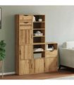 vidaXL Side Cabinets 5 pcs ODDA 40x24x79 cm Solid Wood Pine — Colour: natural, Model: 7 shelves 3 drawers