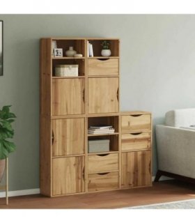 vidaXL Side Cabinets 5 pcs "ODDA" 40x24x79 cm Solid Wood Pine — Colour: natural, Model: 5 shelves 5 drawers
