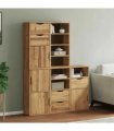 vidaXL Side Cabinets 5 pcs ODDA 40x24x79 cm Solid Wood Pine — Colour: natural, Model: 7 shelves 5 drawers