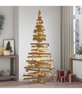vidaXL Christmas Trees with Stand Brown 210 cm Solid pine wood — Colour: Brown finish