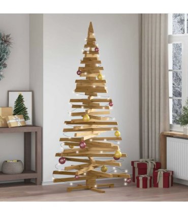 vidaXL Christmas Trees with Stand Brown 210 cm Solid pine wood — Colour: Brown finish