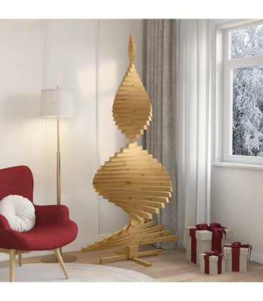vidaXL Christmas Trees with Stand Brown 210 cm Solid pine wood — Colour: Brown finish