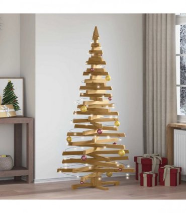 vidaXL Christmas Trees with Stand Brown 180 cm Solid pine wood — Colour: Brown finish