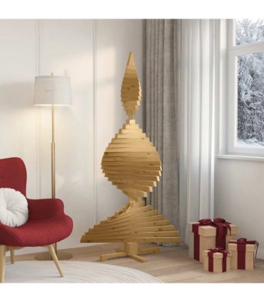 vidaXL Christmas Trees with Stand Brown 180 cm Solid pine wood — Colour: Brown finish