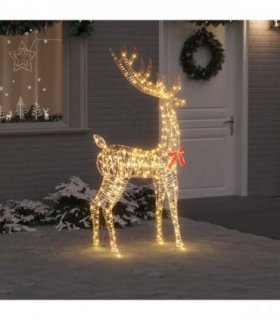 vidaXL 3D Reindeer 250 LEDs Warm white 96 x 40 x 180 cm PET — Size: 91 x 32 x 180 cm
