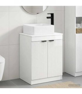 vidaXL Bathroom Furniture Set High Gloss White Engineered Wood — V0672257620