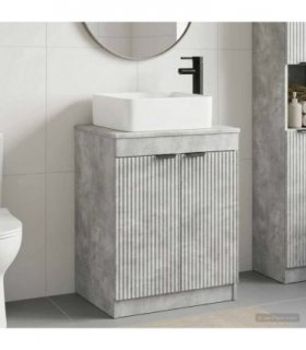 vidaXL Bathroom Furniture Set Concrete Grey Engineered Wood — V0672257621