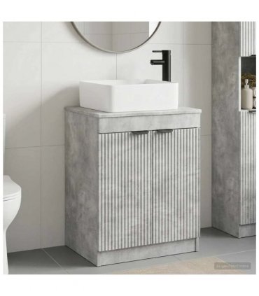 vidaXL Bathroom Furniture Set Concrete Grey Engineered Wood — V0672257621