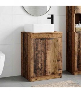 vidaXL Bathroom Furniture Set Old Wood Engineered Wood — V0672257623