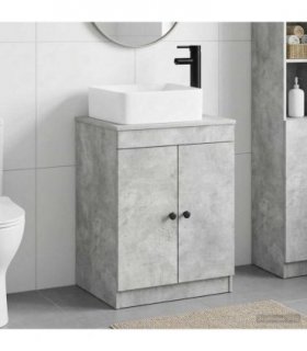 vidaXL Bathroom Furniture Set Concrete Grey Engineered Wood — V0672257626