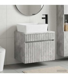 vidaXL Bathroom Furniture Set Concrete Grey Engineered Wood — V0672257664