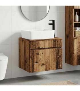 vidaXL Bathroom Furniture Set Old Wood Engineered Wood — V0672257665